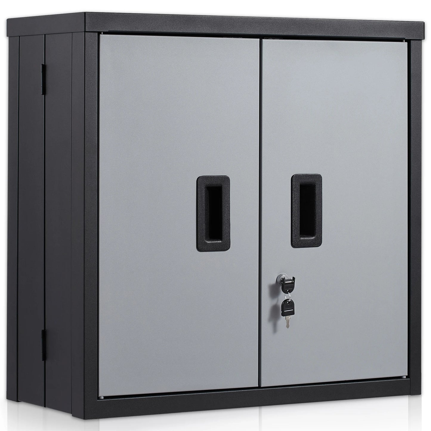 SucceBuy Foldable Metal Garage Wall Cabinet With Adjustable Shelf