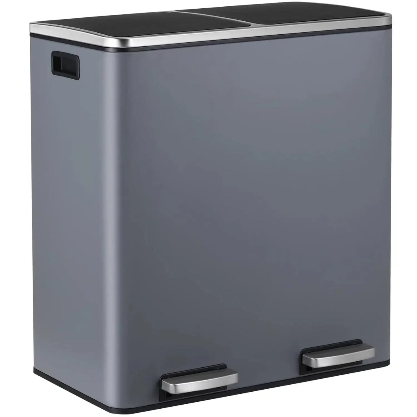 Stainless Steel Kitchen Trash Can Dual Recycling Bin With Soft Close Lid