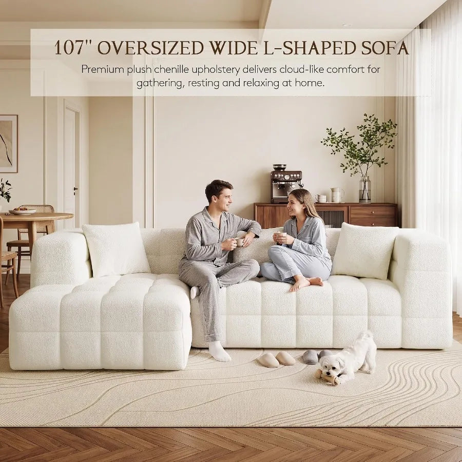 Boneless Modular Sectional Sofa With Chaise Flexible L Shaped Couch