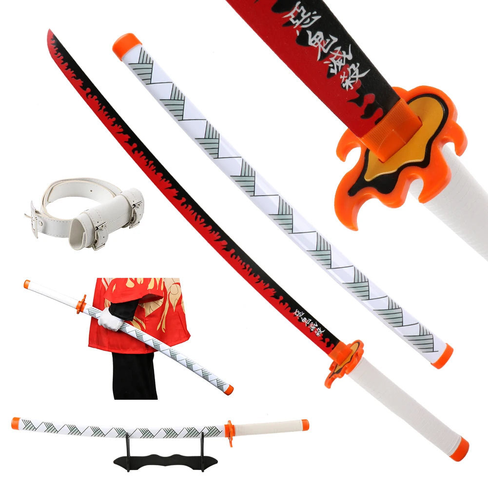 Anime Katana Cosplay Bamboo Wooden Toy Sword Tanjiro Zenitsu Kyoujurou