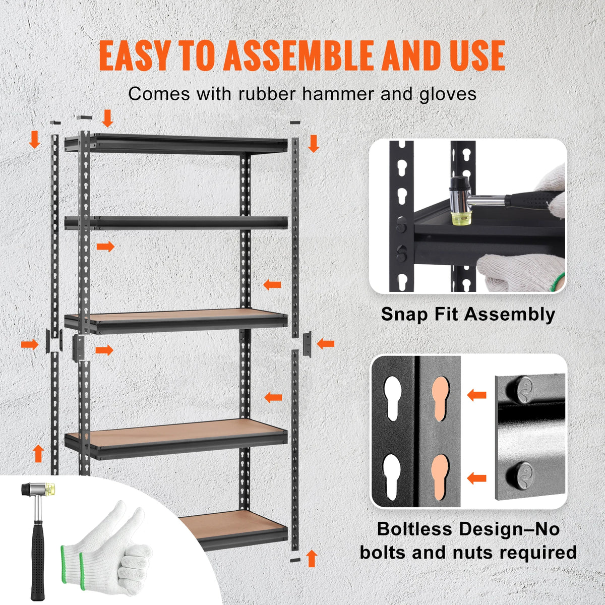 VEVOR Heavy Duty Five Tier Storage Shelving Unit For Garage