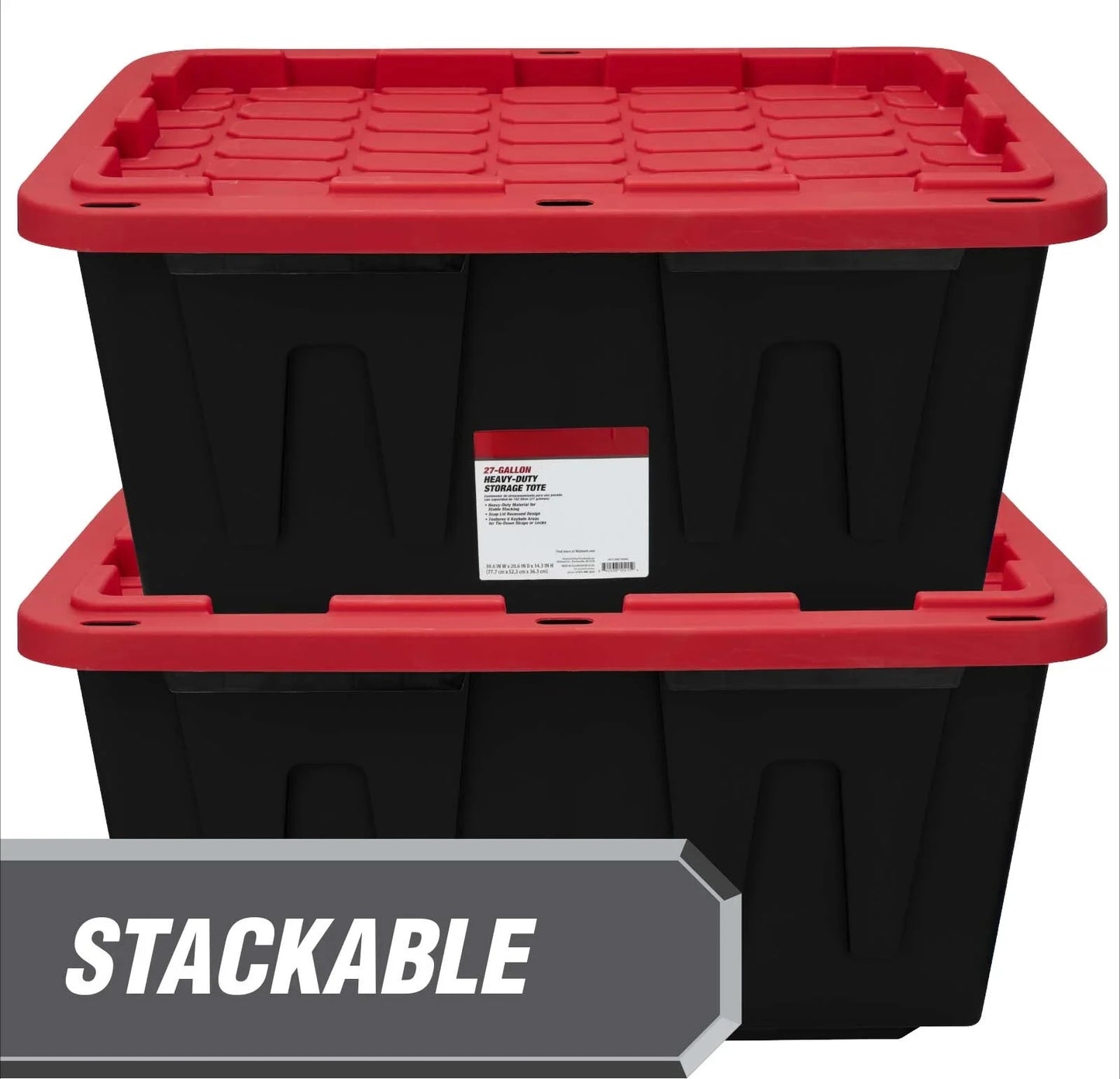 27 Gallon Snap-Lid Storage Bin With Heavy-Duty Plastic Container
