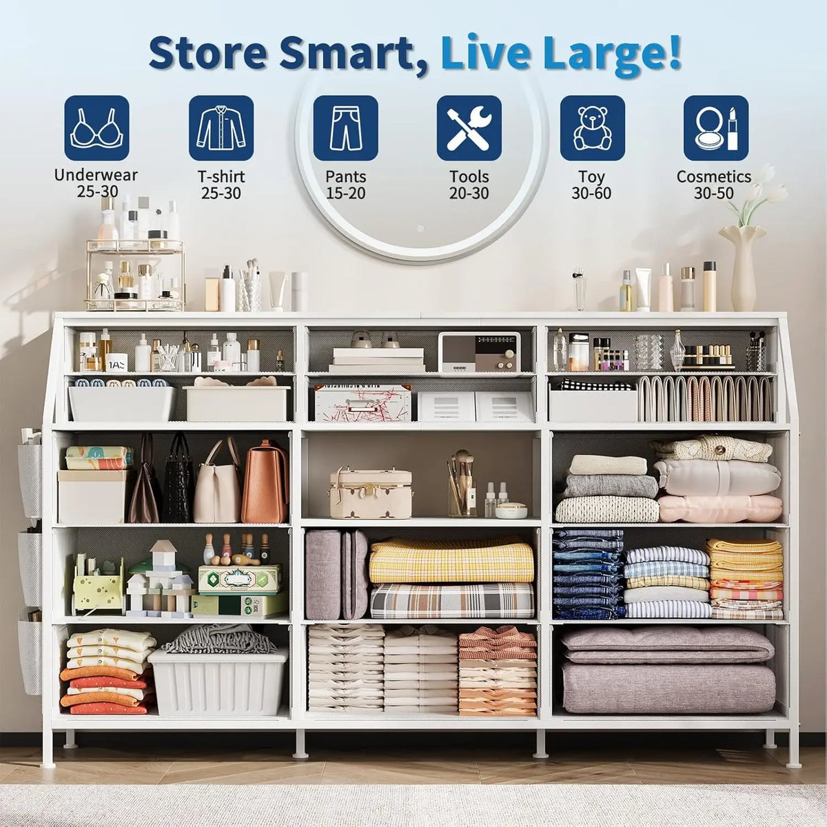 Twister Ck 14 Drawer Dresser With Wooden Top Storage Cabinet