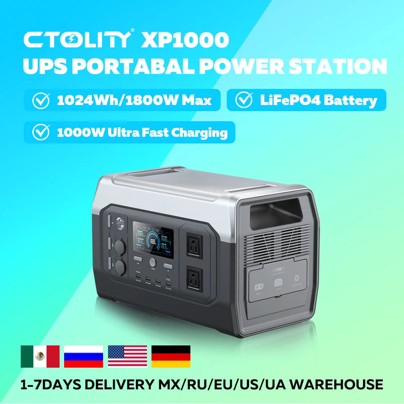 CTOLITY XP1000 Portable Solar Generator Power Station