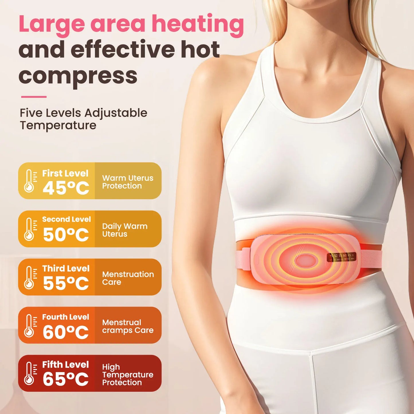 Afdeal Vibrating Heating Pad For Menstrual Cramp Relief