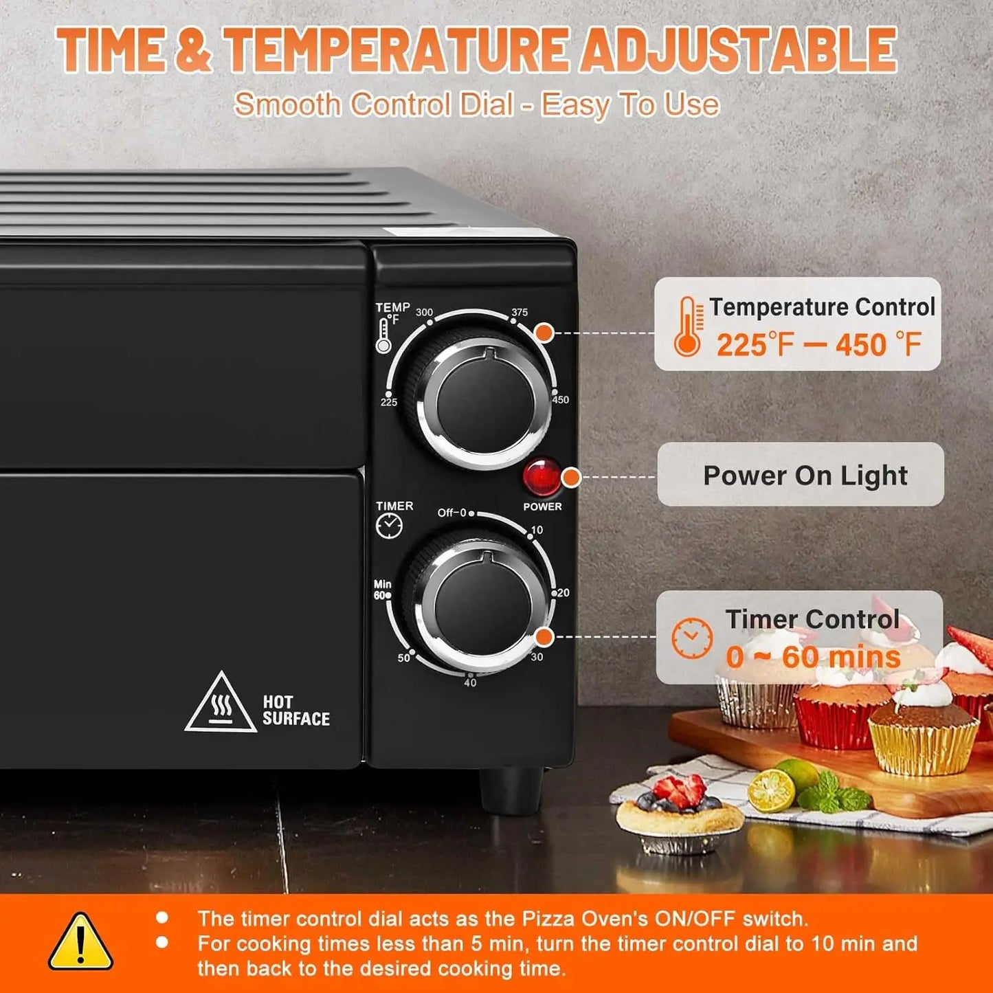 XMSJ Electric Pizza Oven 1800W Indoor Countertop Pizza Maker