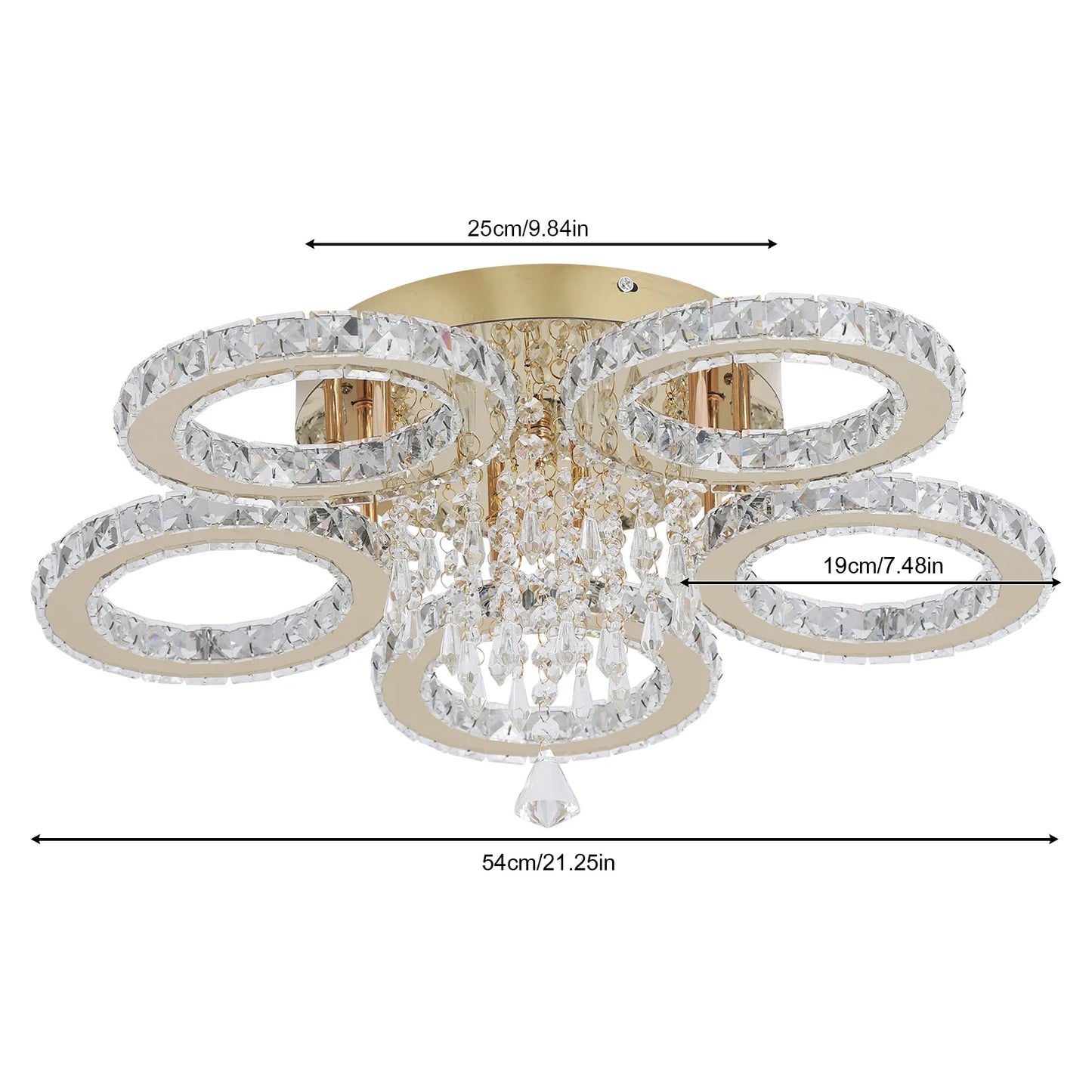 Vetrulus Modern Crystal Led Ceiling Light For Living Room