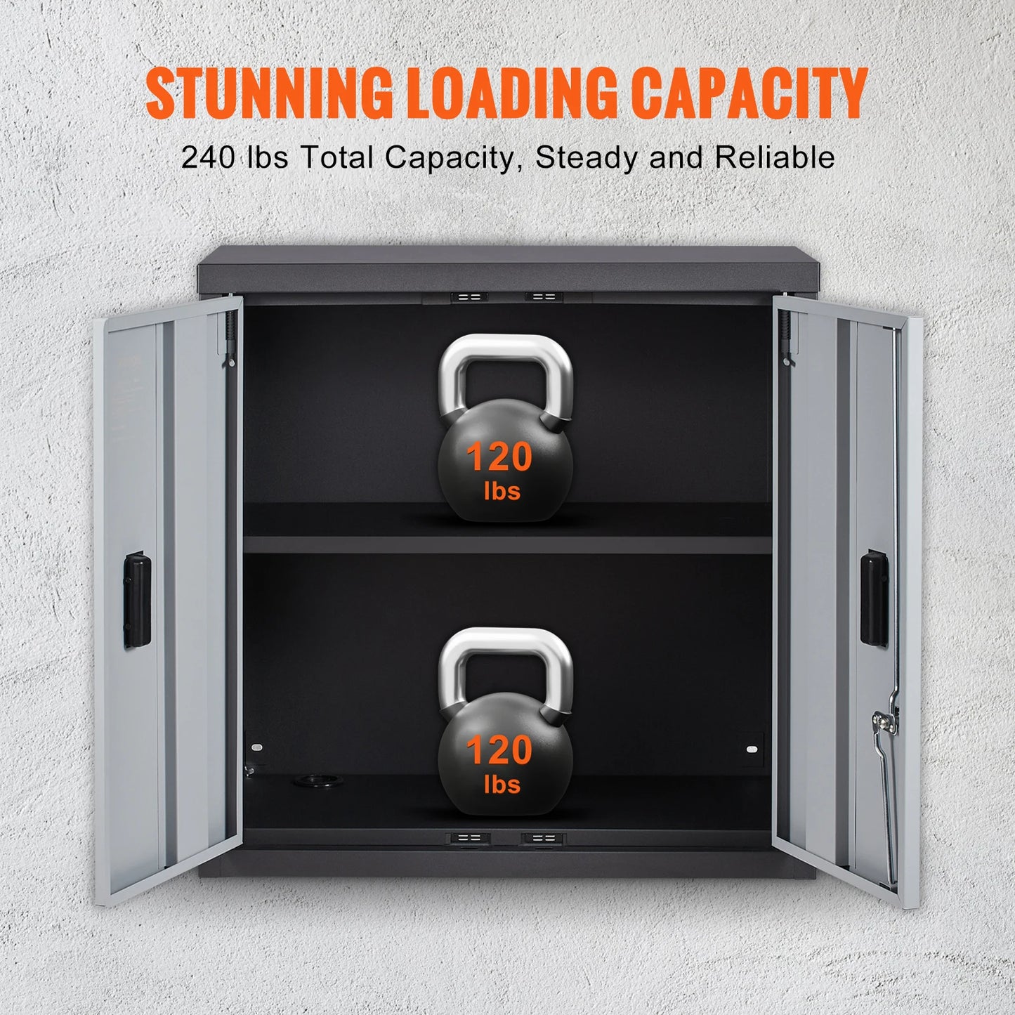 Foldable Wall Cabinet Metal Garage Locker Magnetic Door