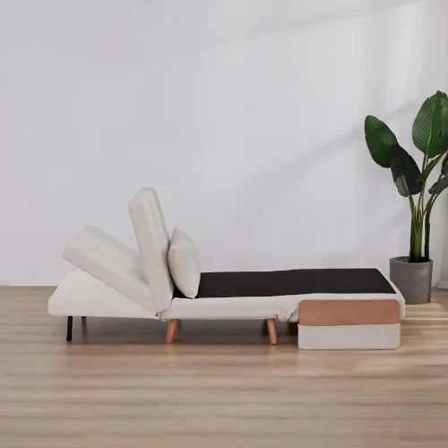 Modern Foldable Sofa Bed Single Seater With Breathable Linen Fabric