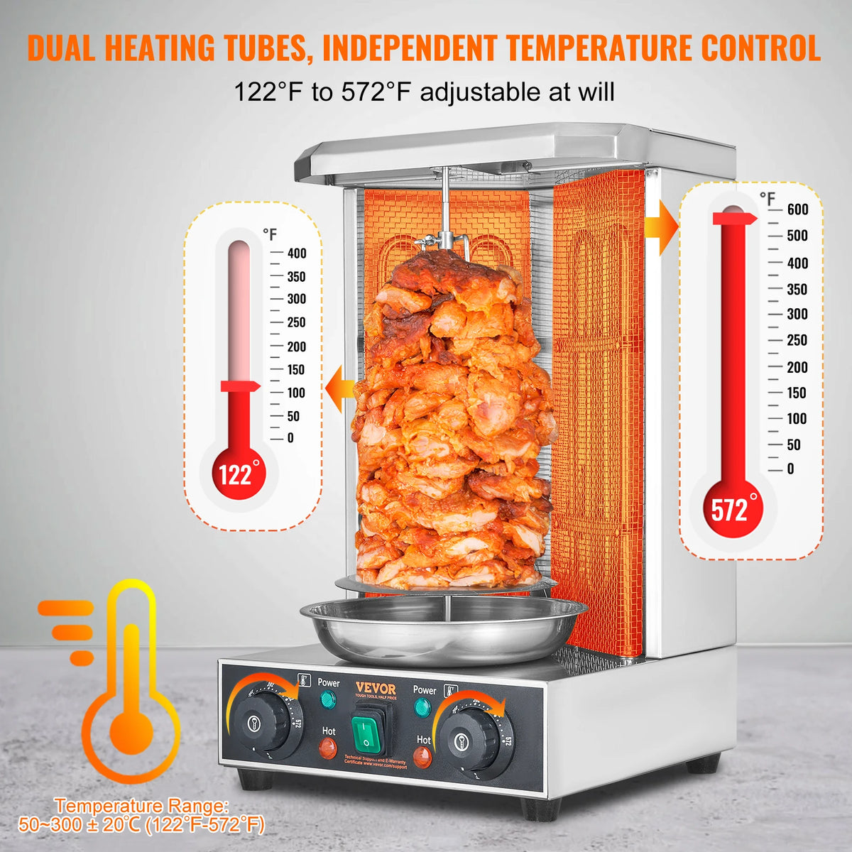 SucceBuy Electric Shawarma Grill Vertical Gyro Rotisserie Cooker