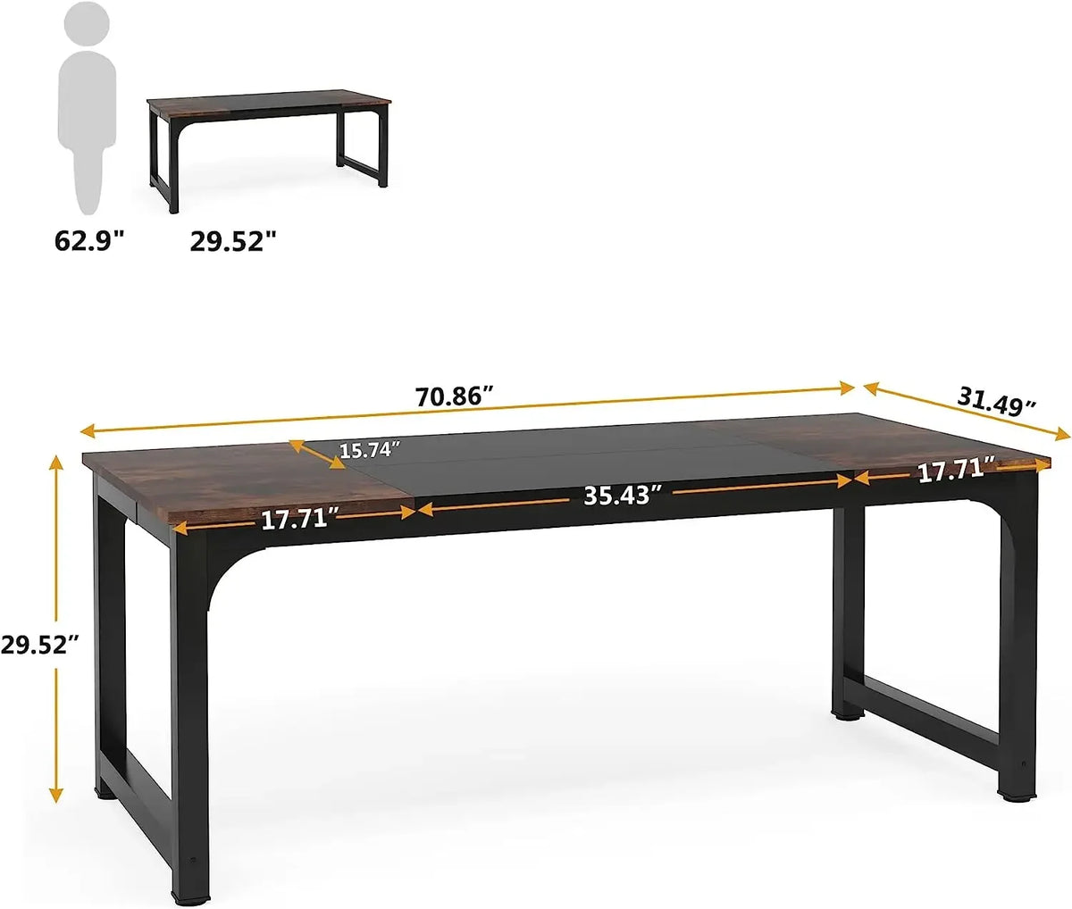 Tribesigns Modern Computer Desk Wooden Home Office Table