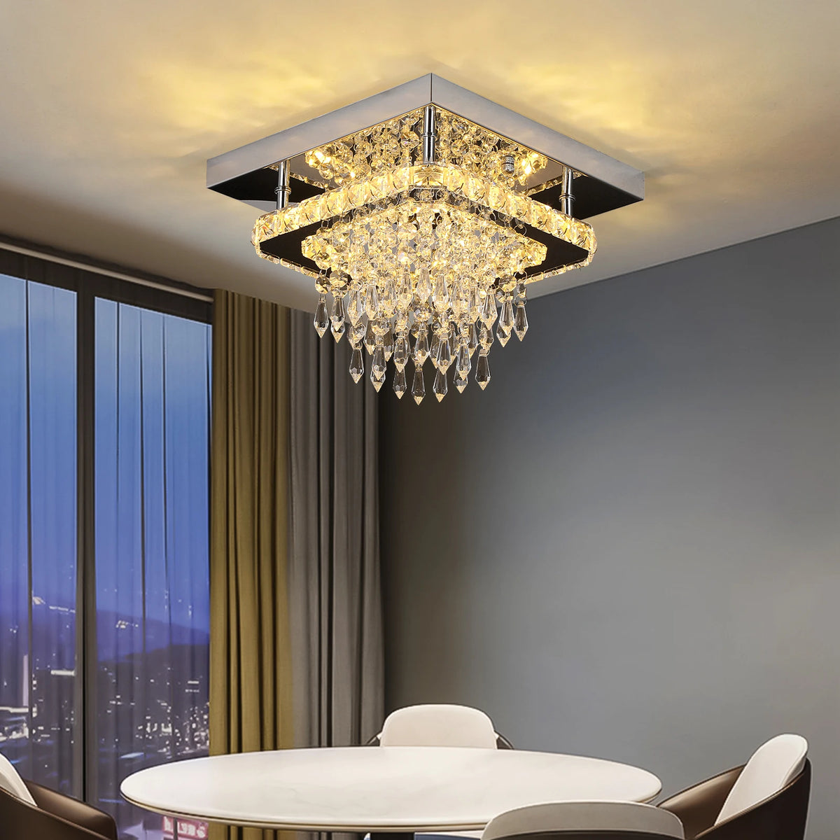 Vetrulus Modern K9 Crystal Led Ring Ceiling Chandelier