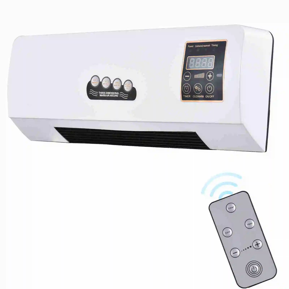 Wall Mounted Dual Function Heater And Fan With Digital Timer