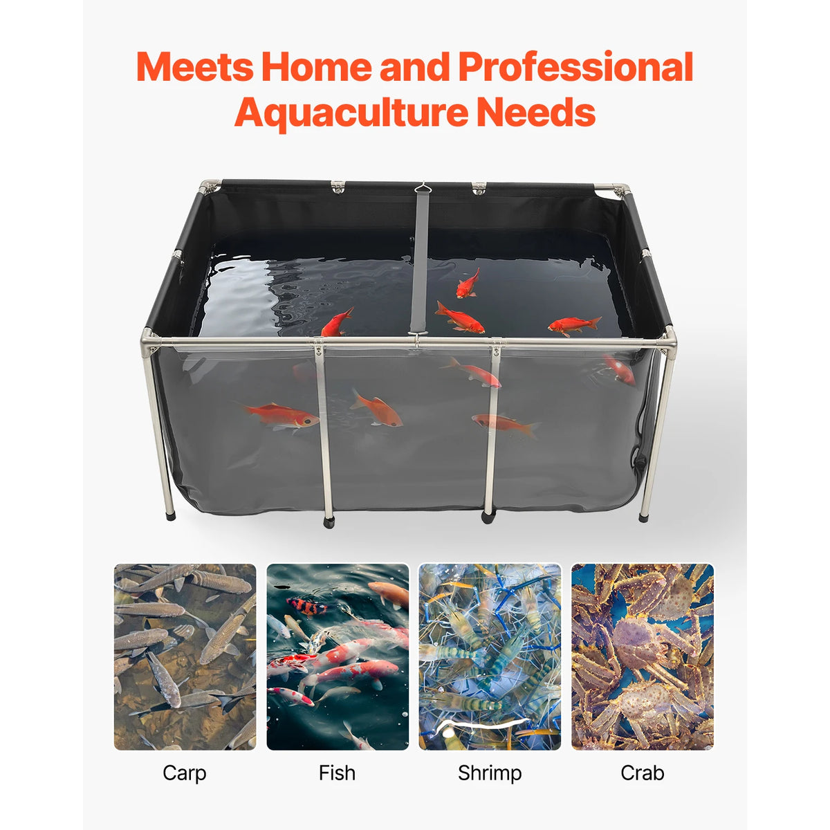 SucceBuy PVC Koi Pond Tank With Clear Viewing Panel