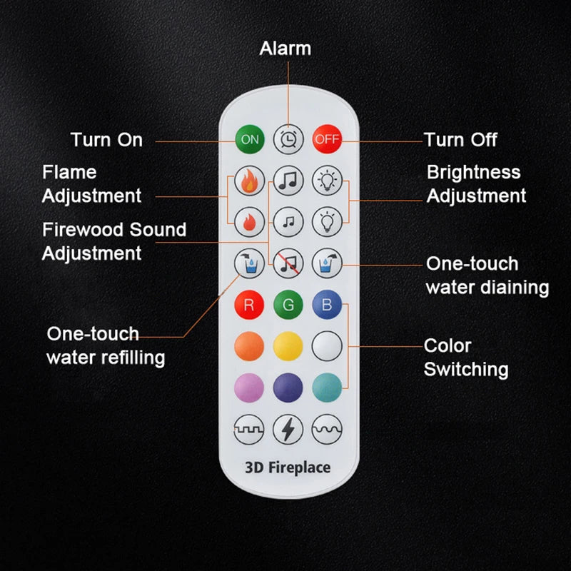 AFLYEVER Atomizing Fireplace Simulated Flame Humidifier With Remote