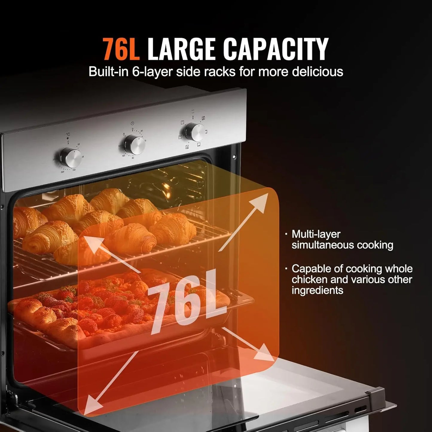 XMSJ Electric Wall Oven With Timer And Built In Convection