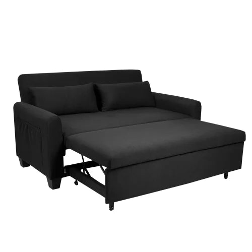 Convertible Sleeper Sofa Bed With Adjustable Backrest And Pockets