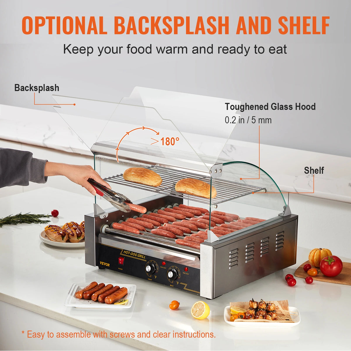SucceBuy Commercial Electric Hot Dog Roller Sausage Grill Maker