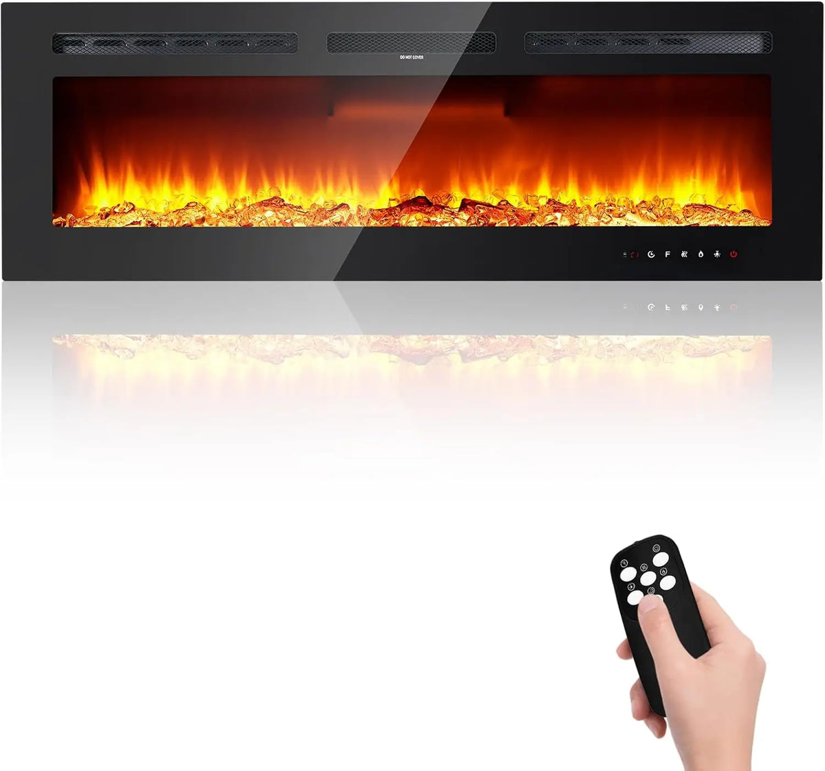 Wall Mounted Electric Fireplace Insert Heater With Remote Control