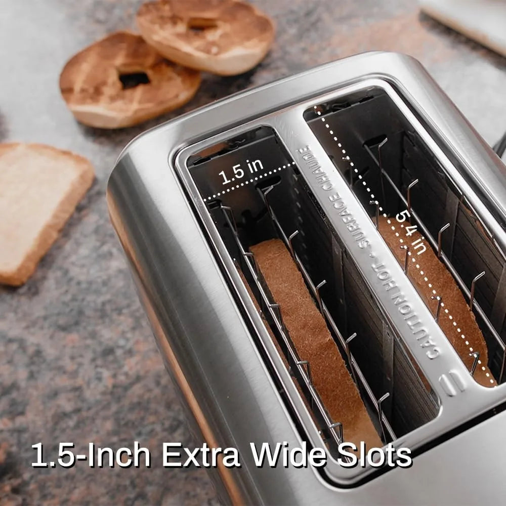 Extra Wide Slot 2 Slice Toaster With 7 Shade Settings
