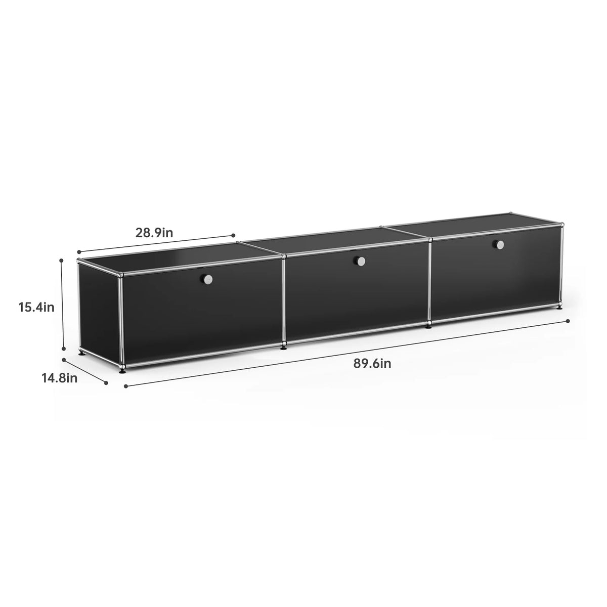 Modern Stainless Steel TV Stand Media Console With Storage Drawer
