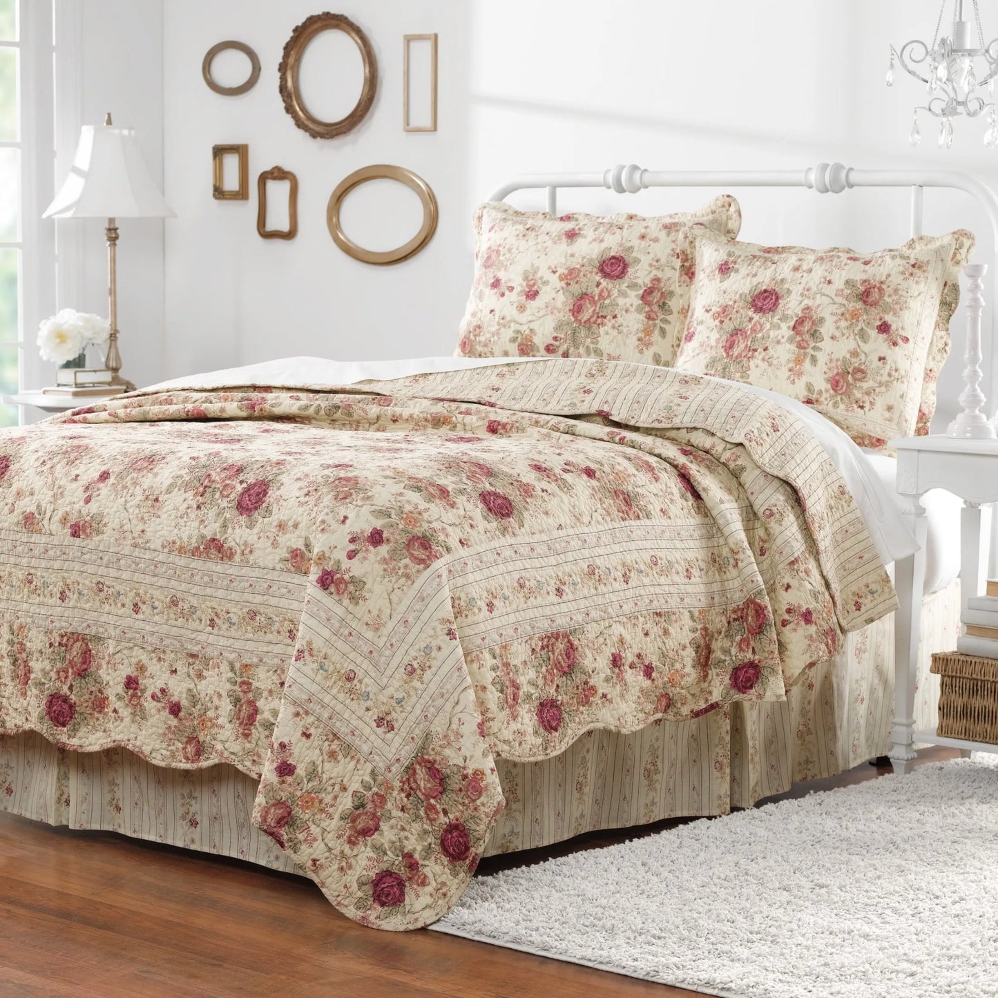 Antique Reversible Quilt Set 2-Piece Soft Bamboo Fiber