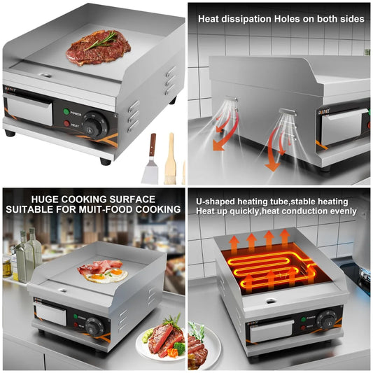XMSJ Commercial Electric Griddle Flat Top Grill With Temperature Control
