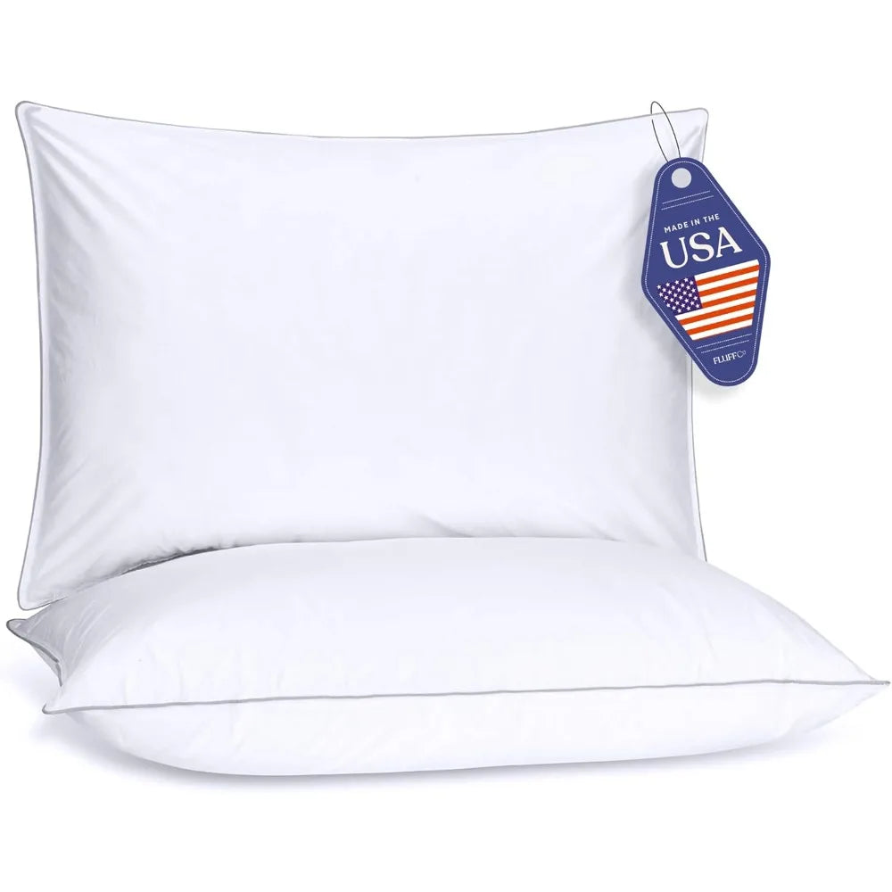 FluffCo Down Alternative Pillows Set of 2 With Cooling Surface