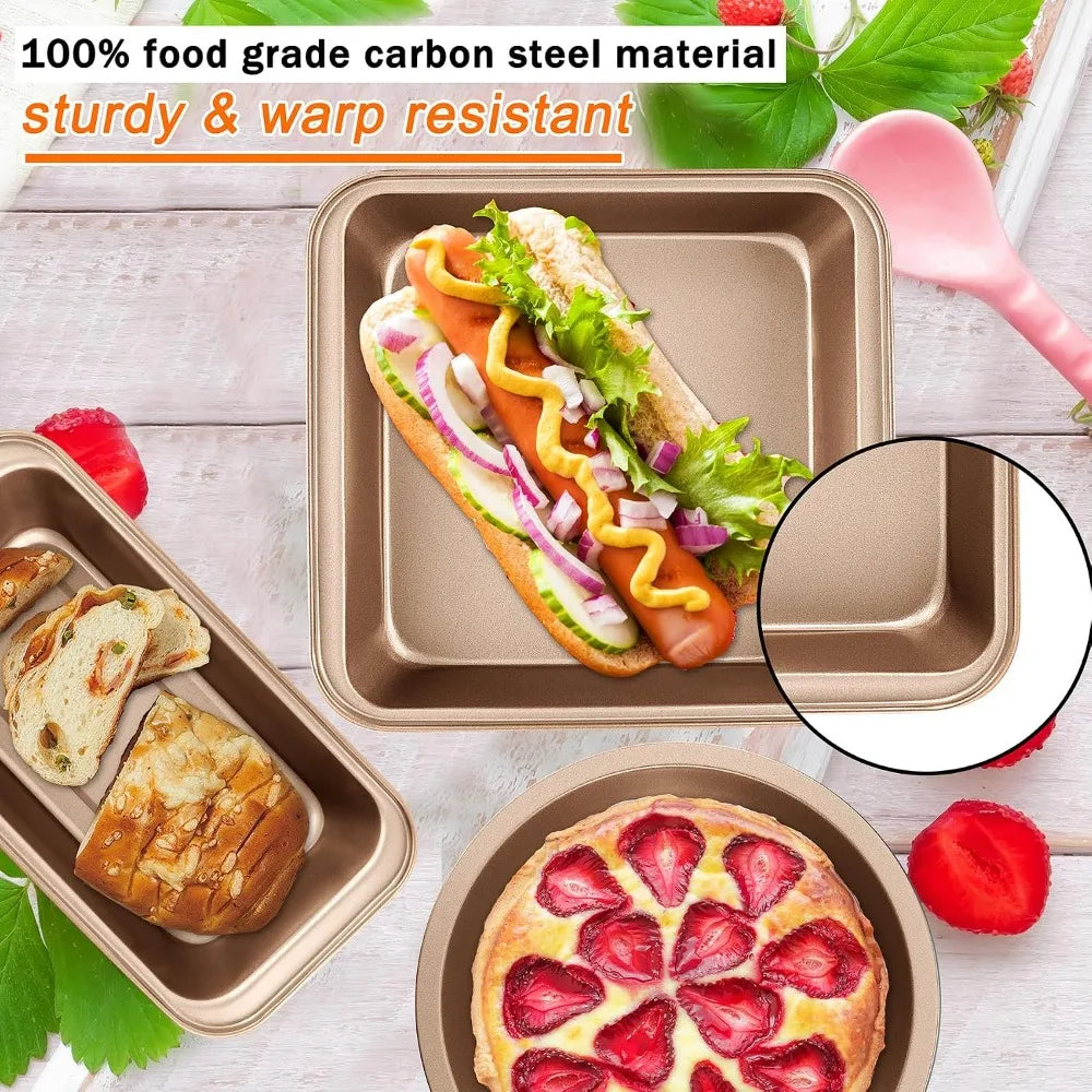 5-Piece Nonstick Baking Set With Round Loaf Muffin Roast Pans