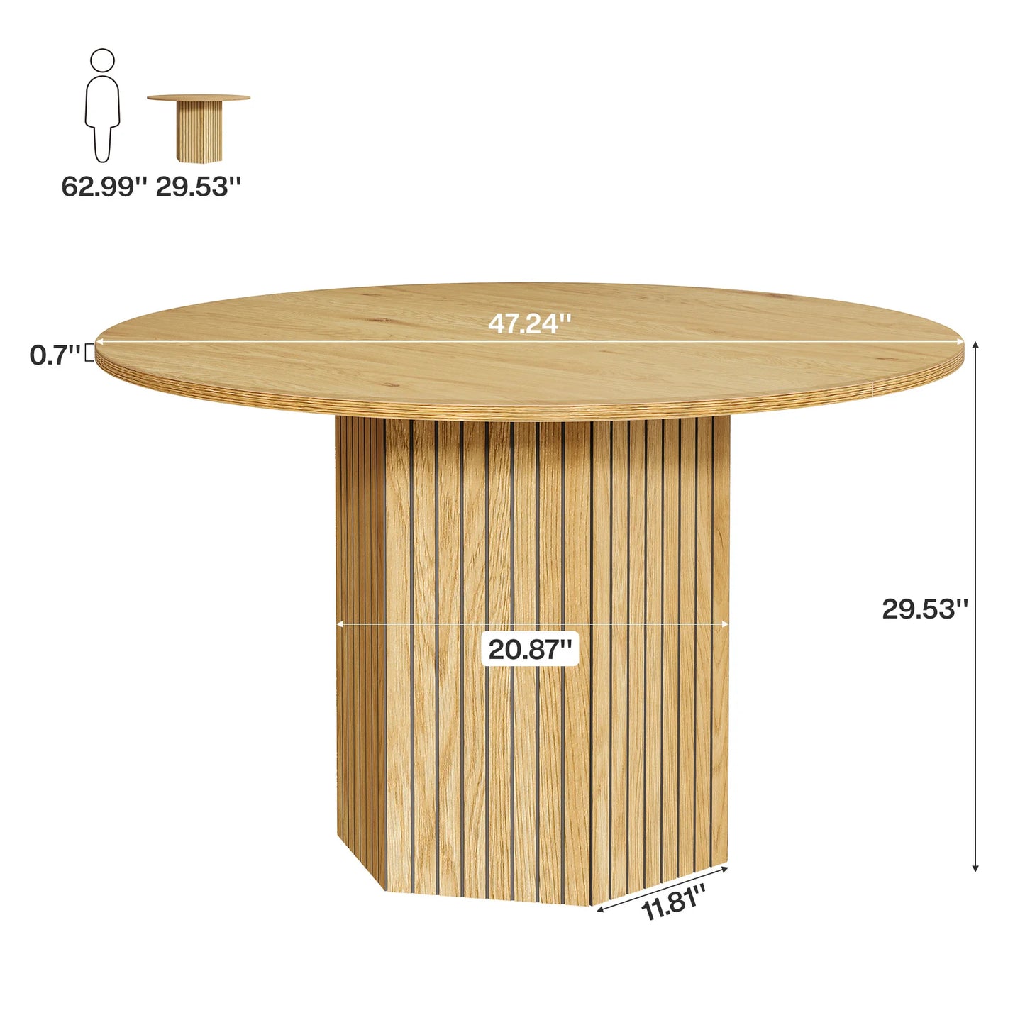 Tribesigns Wood Round Dining Table for Dining Room