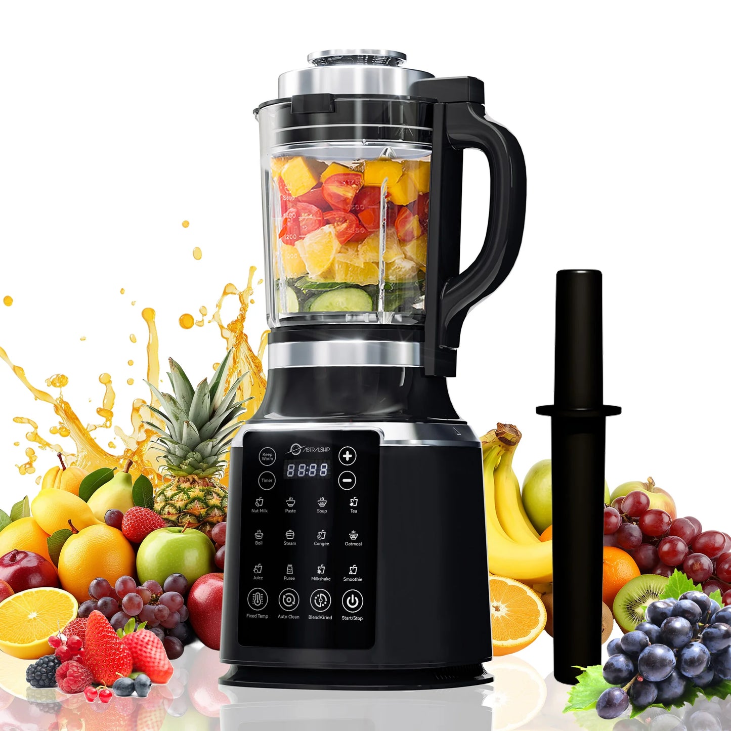 Astralship 1500W Glass Countertop Blender With 14 Presets Auto Clean