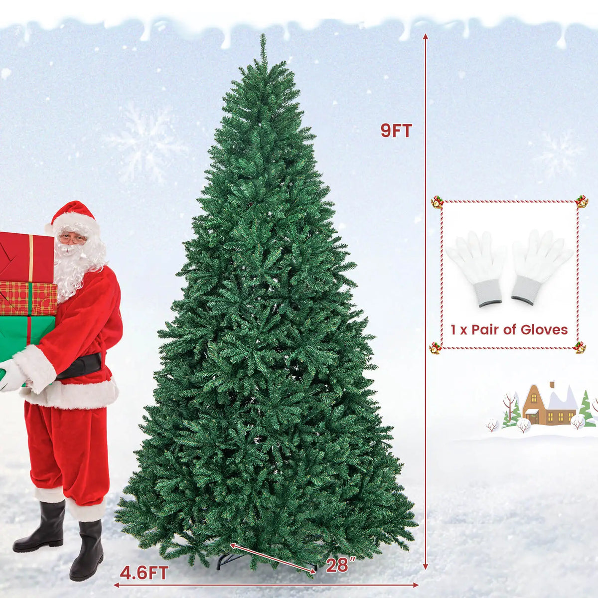 LIFEZEAL Artificial Christmas Tree Full Fir Hinged Branches