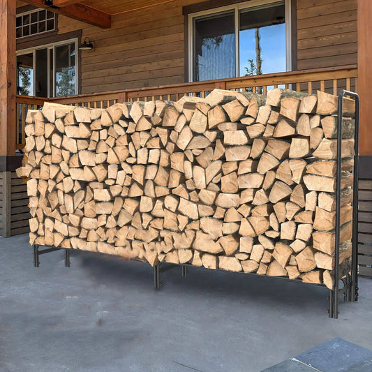 Heavy Duty Metal Firewood Log Rack Indoor Outdoor Storage Holder