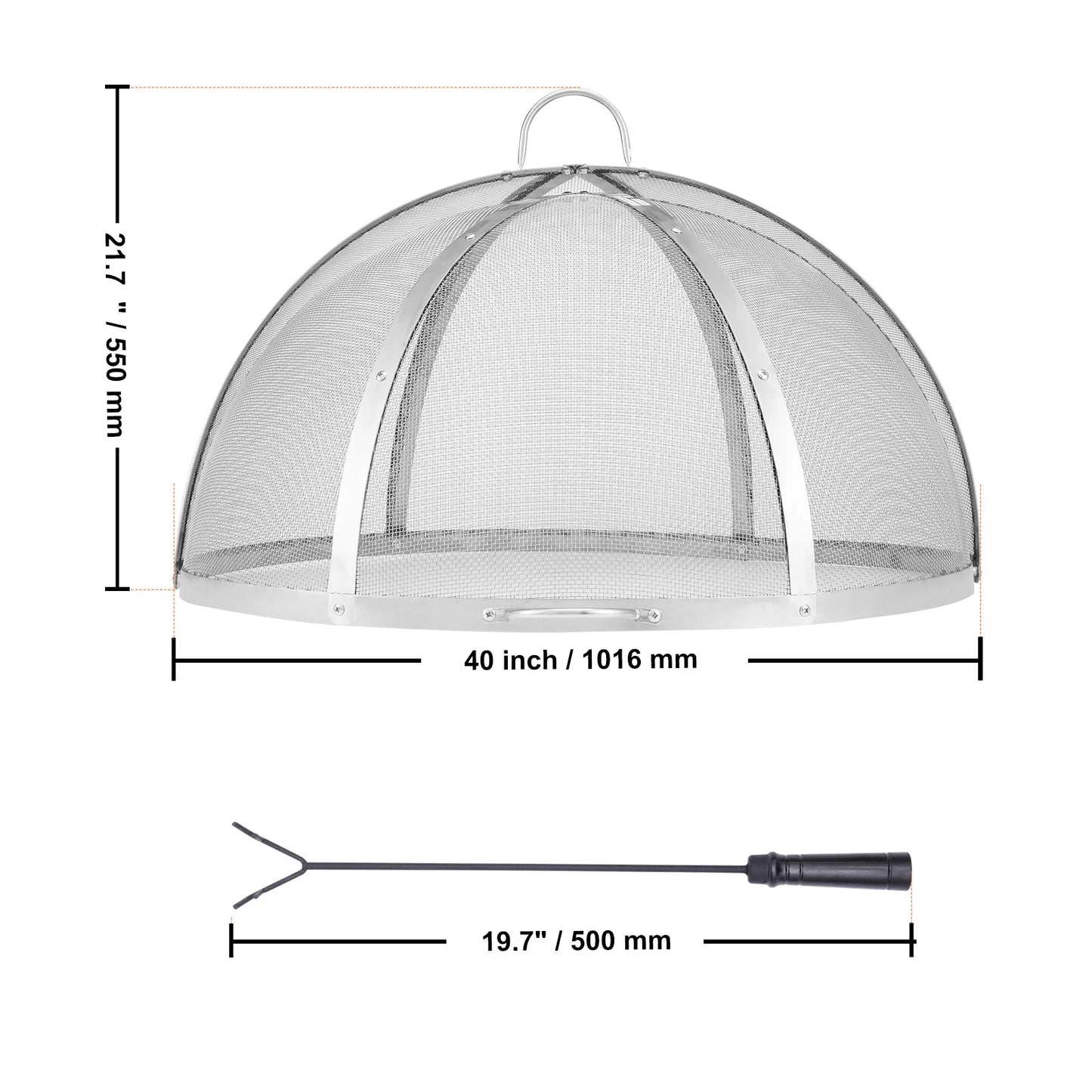 SucceBuy Firepit Spark Screen Lid Outdoor Fire Pit Ring Cover