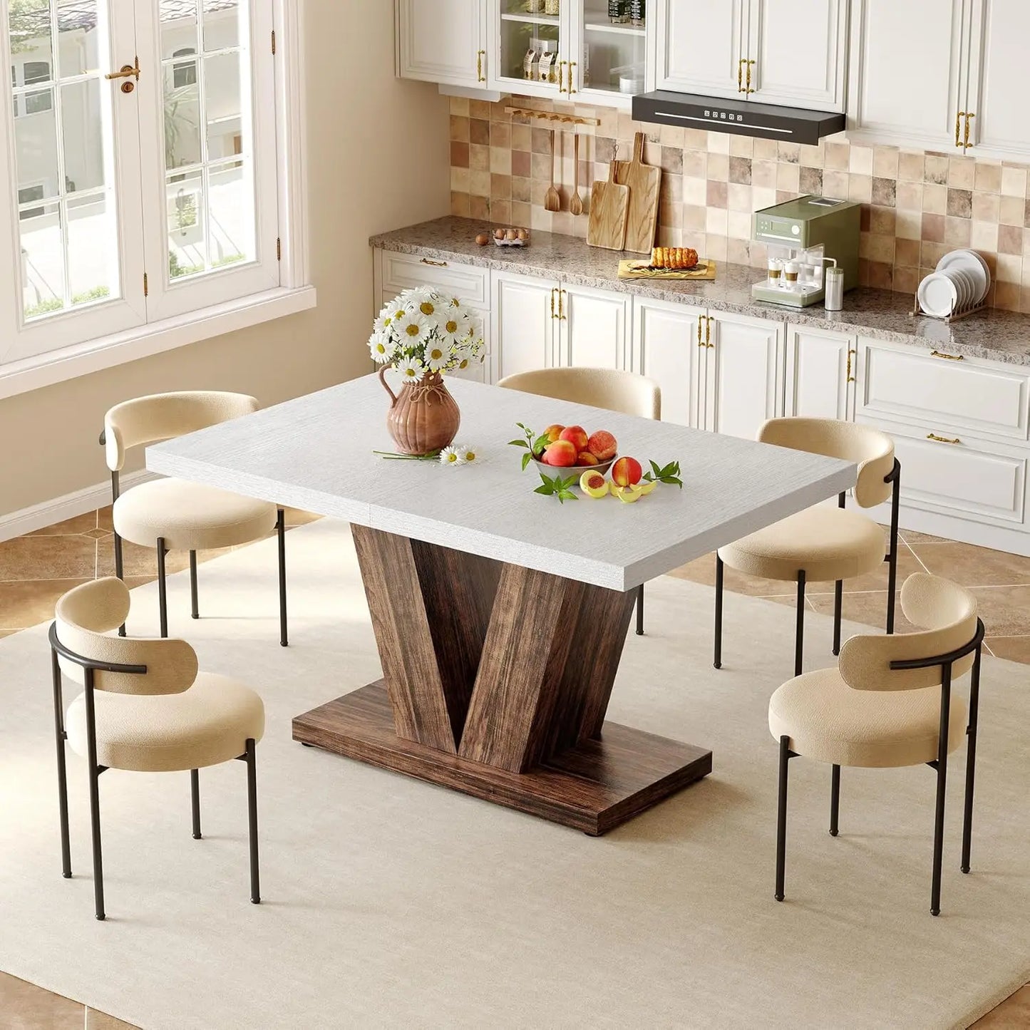 Little Tree Modern Dining Table For 4 Rectangle Style