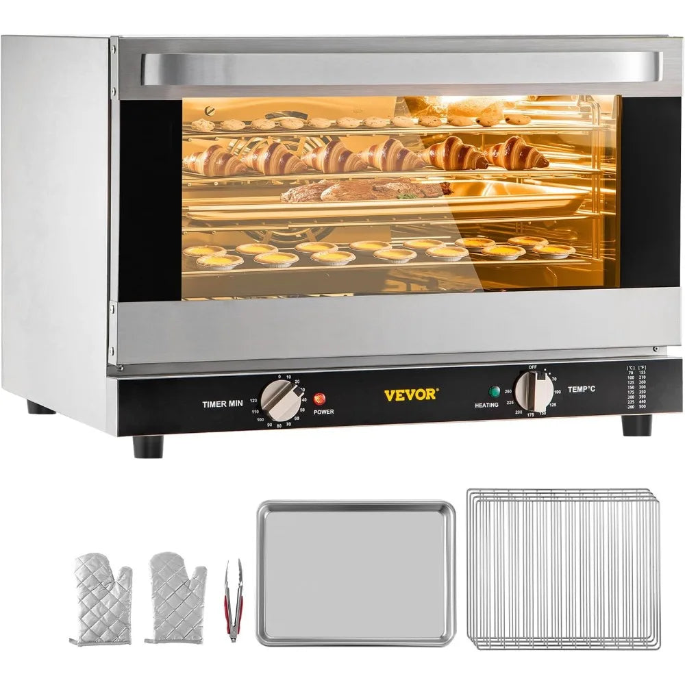 XMSJ 1600W Commercial Convection Oven 4 Tier Glass Door