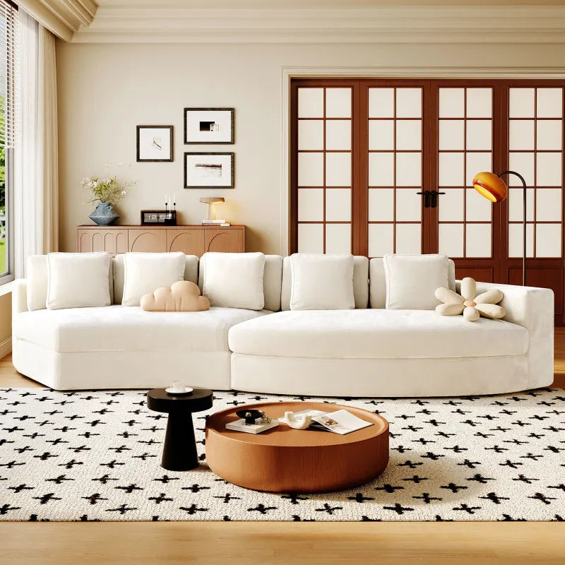 Pure Foam Modular Sectional Sofa 2 Piece Set With Pillows