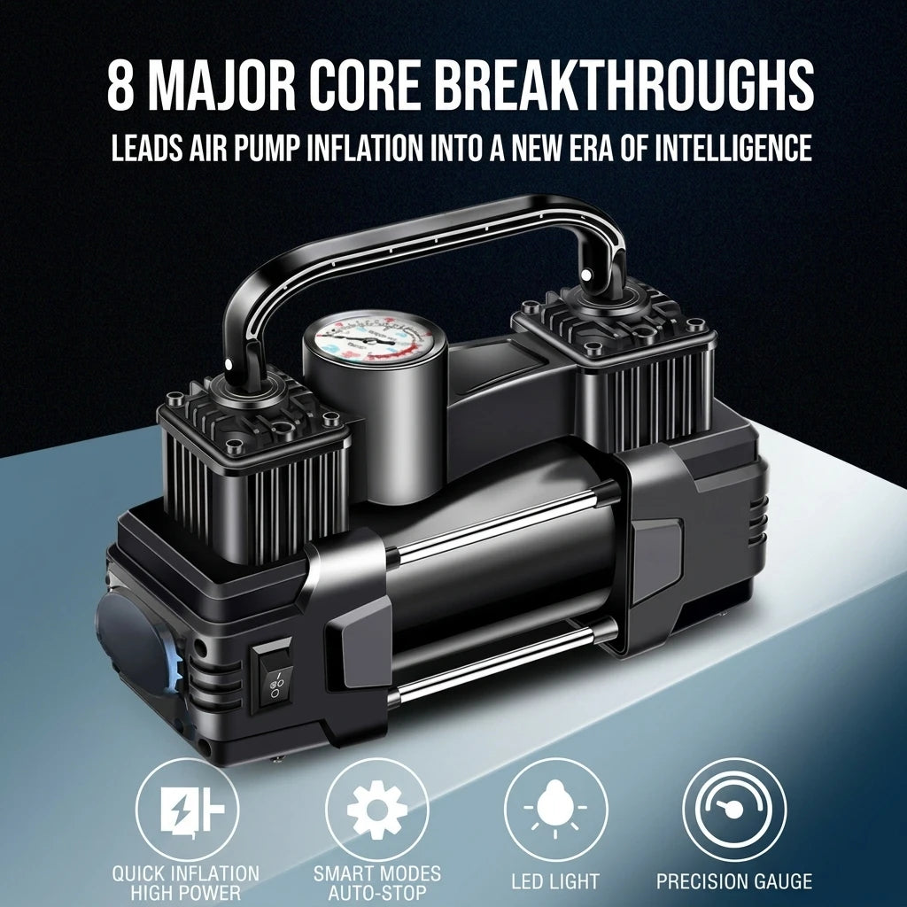 High Power 12V Dual Cylinder Portable Electric Air Compressor