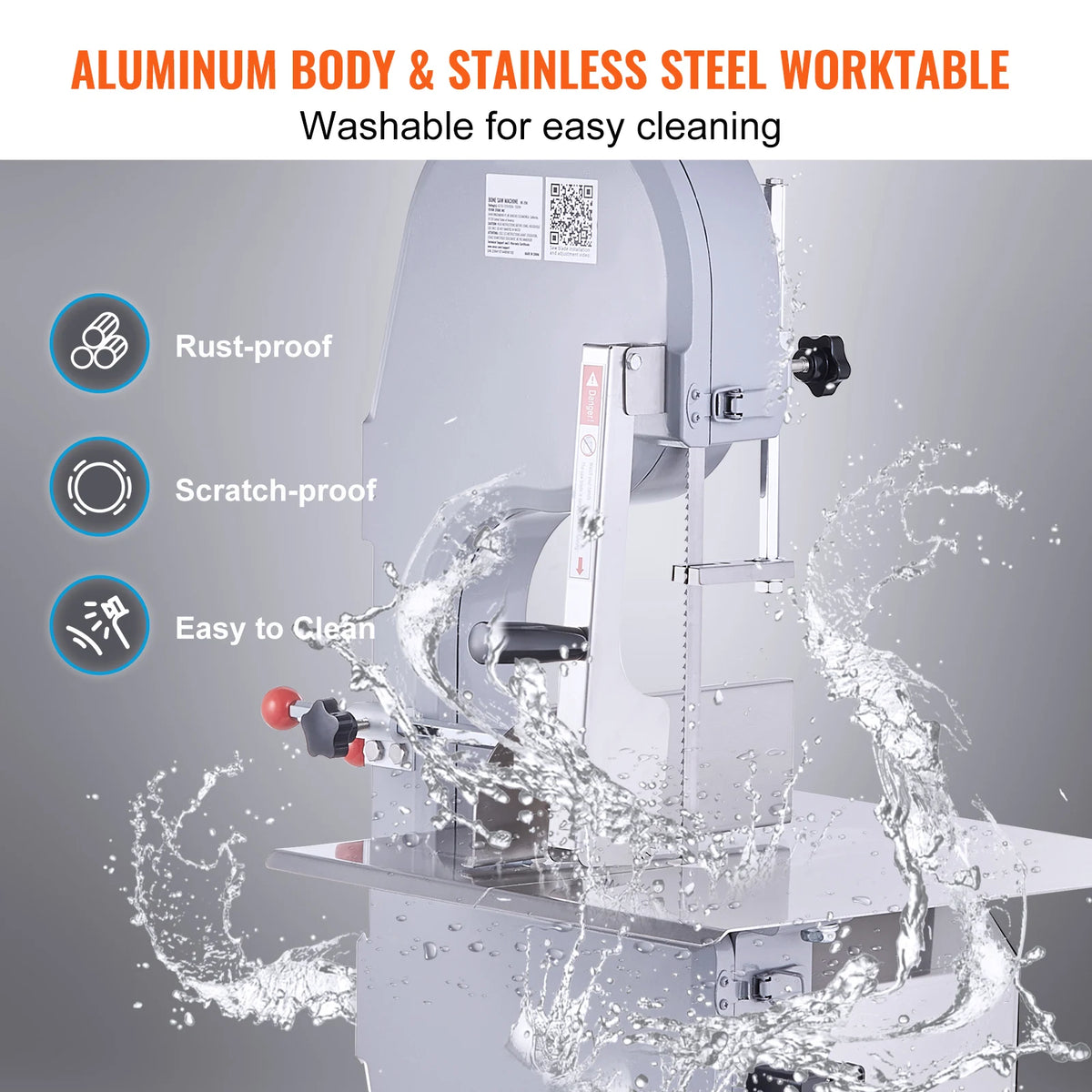 SucceBuy Commercial Electric Bone Cutting Bandsaw for Meat and Kitchen
