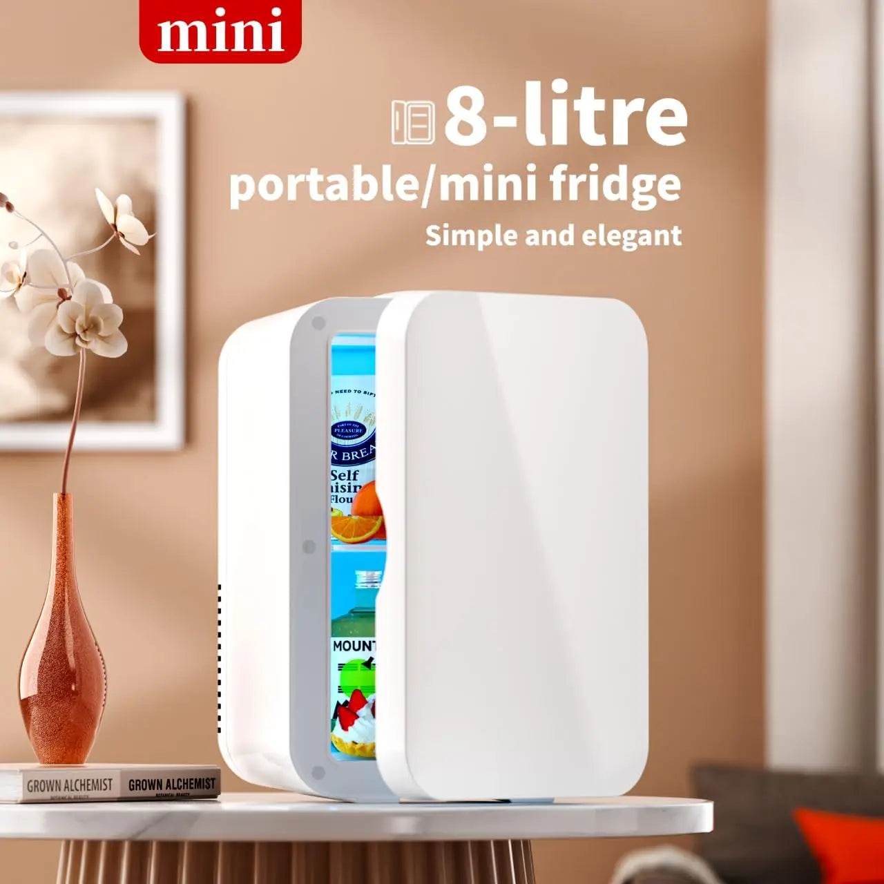 XMSJ Mini Fridge for Bedroom Portable Refrigerator Quiet Cooler