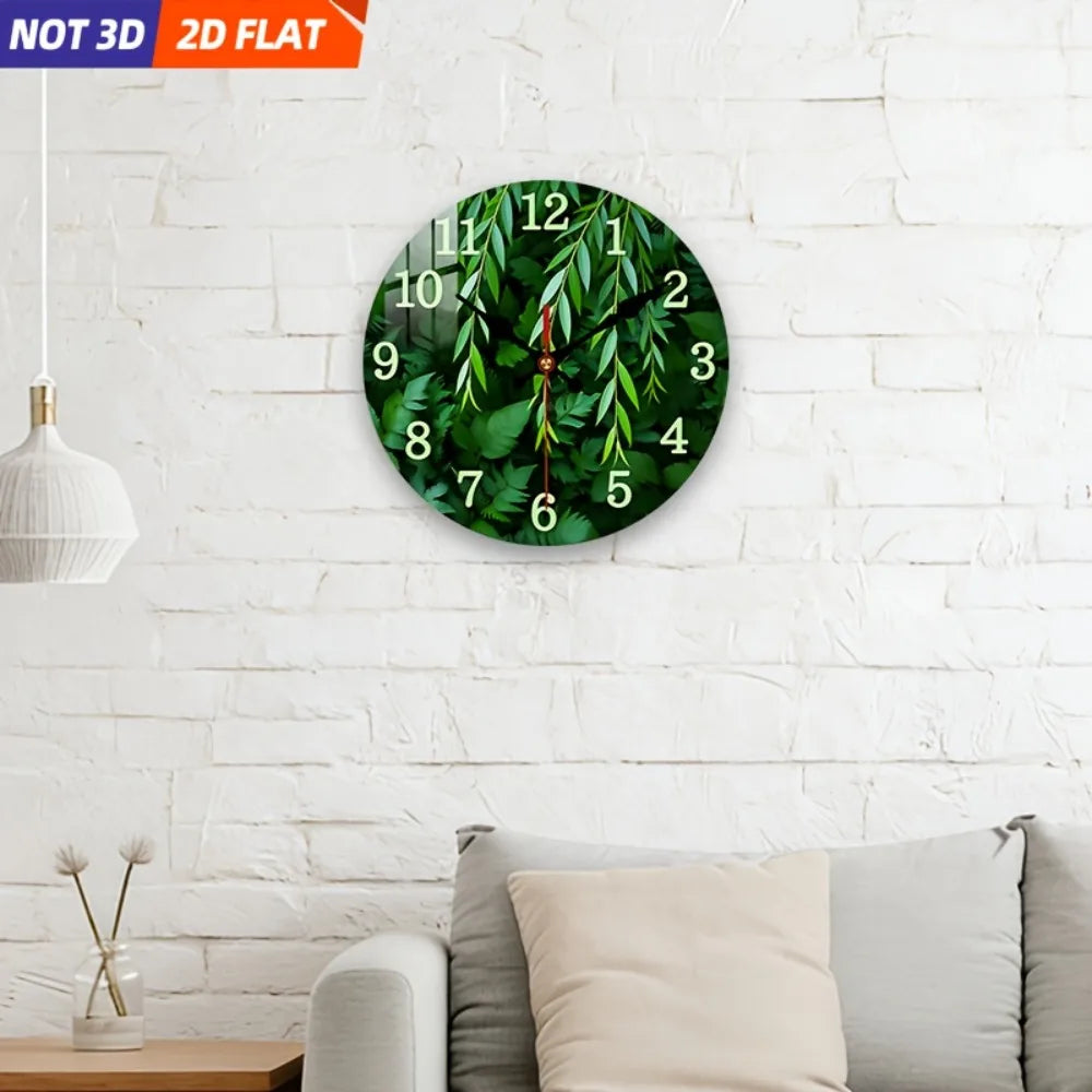 XMSJ Plant Theme Wall Clock Silent Decorative Clock