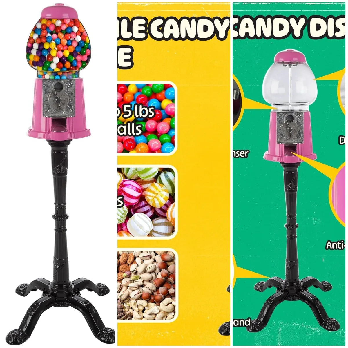 XMSJ Gumball Machine With Stand And Glass Globe Coin Bank