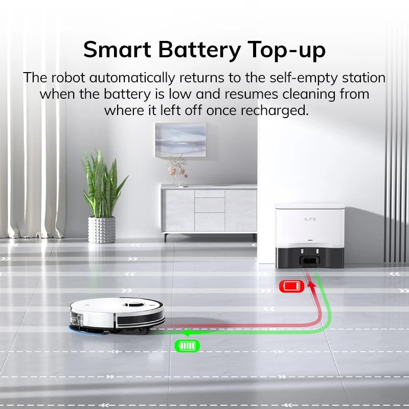 ILIFE A30 Pro Robot Vacuum And Mop Combo Self Emptying