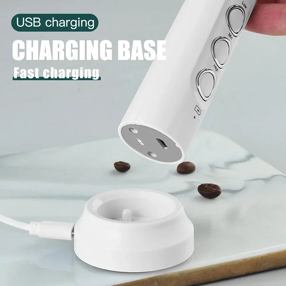 Stonego Rechargeable Handheld Milk Frother With Three Speed Settings