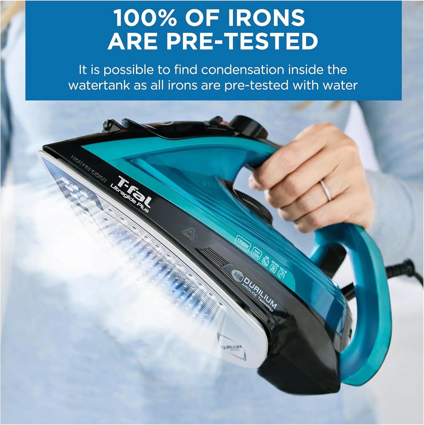 XMSJ Steam Iron UltraGlide With Durilium Soleplate Precision Tip 1800W Auto Off