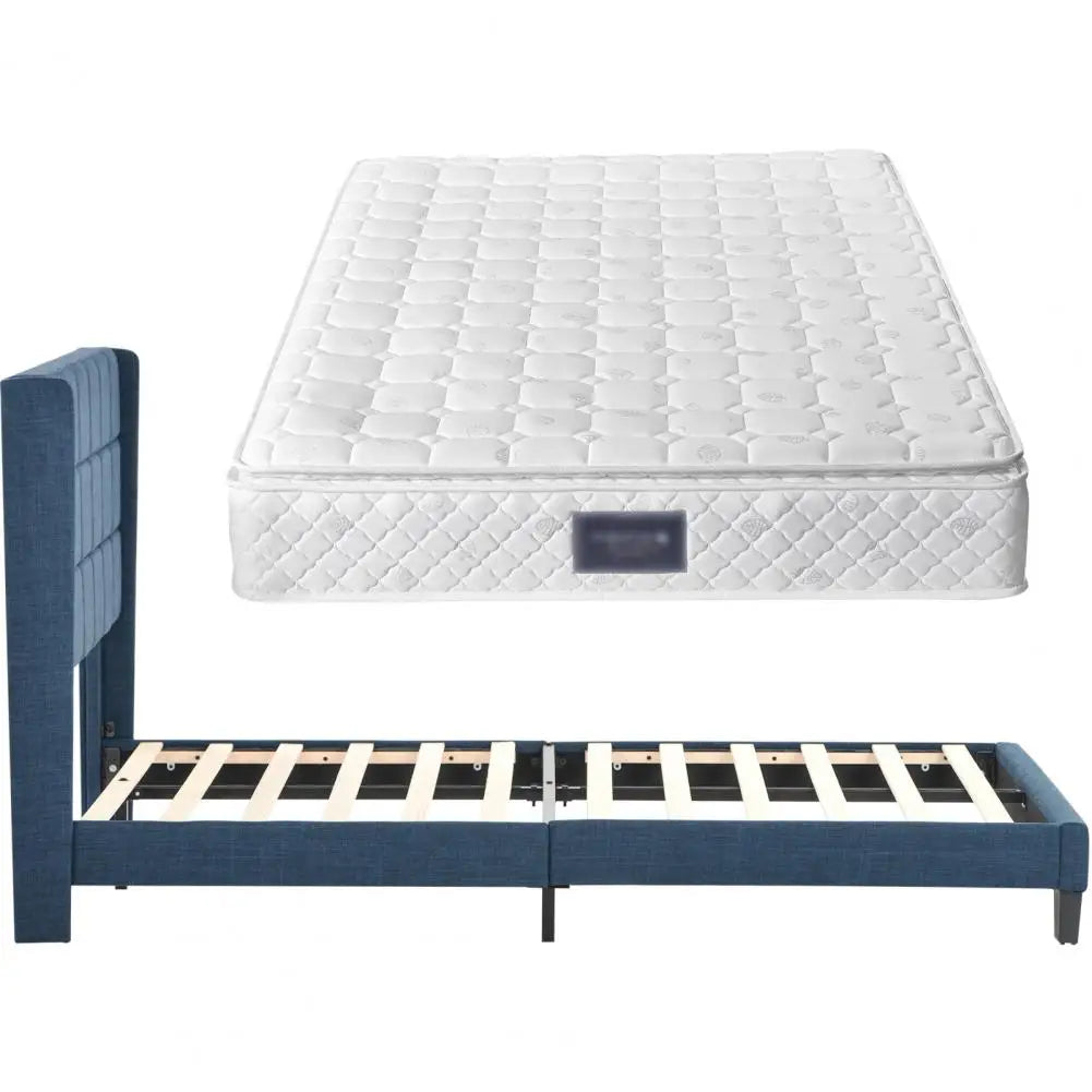 Upholstered Bed Frame With Slats And Storage Modern Style