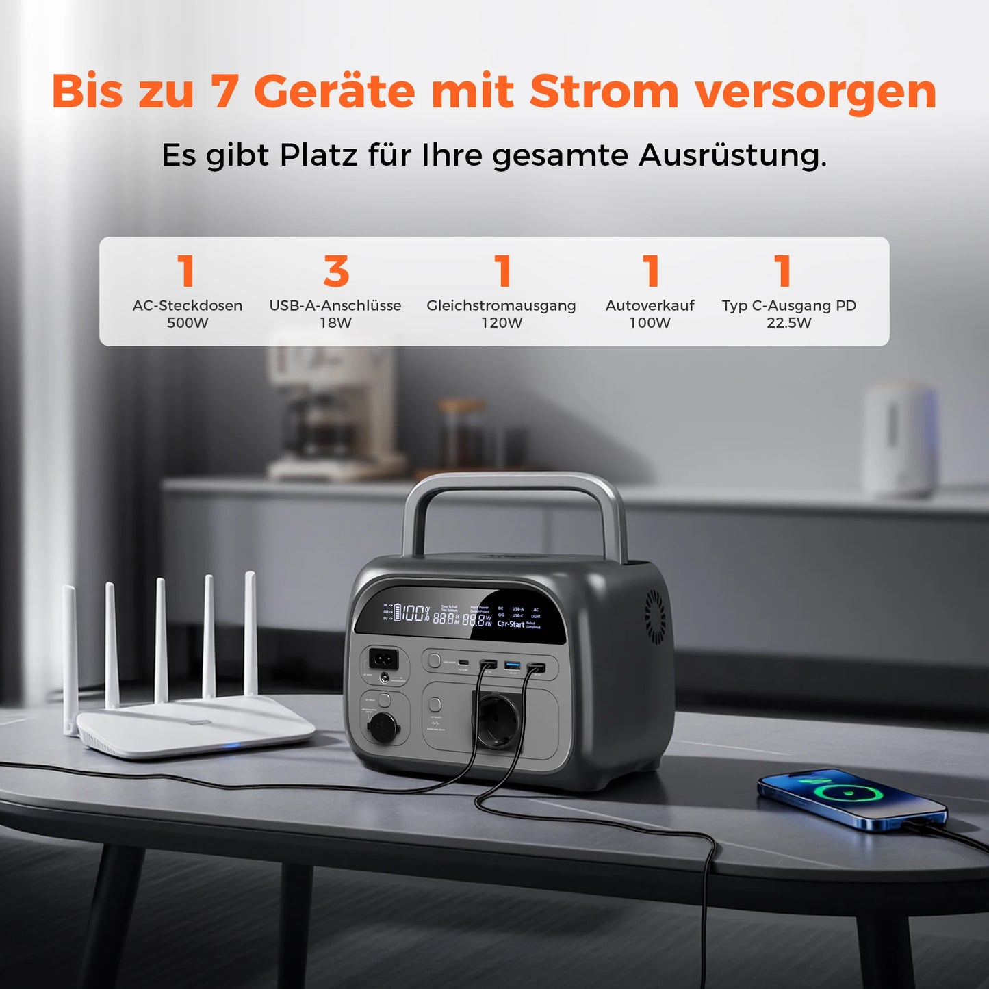 Ctolly Portable LifePo4 Power Station 2400W Solar Generator
