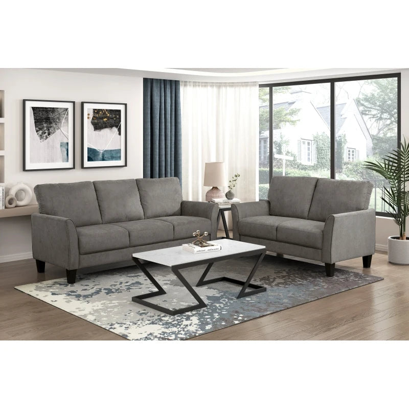 Modern Living Room Sofa Set With Soft Plush Cushions