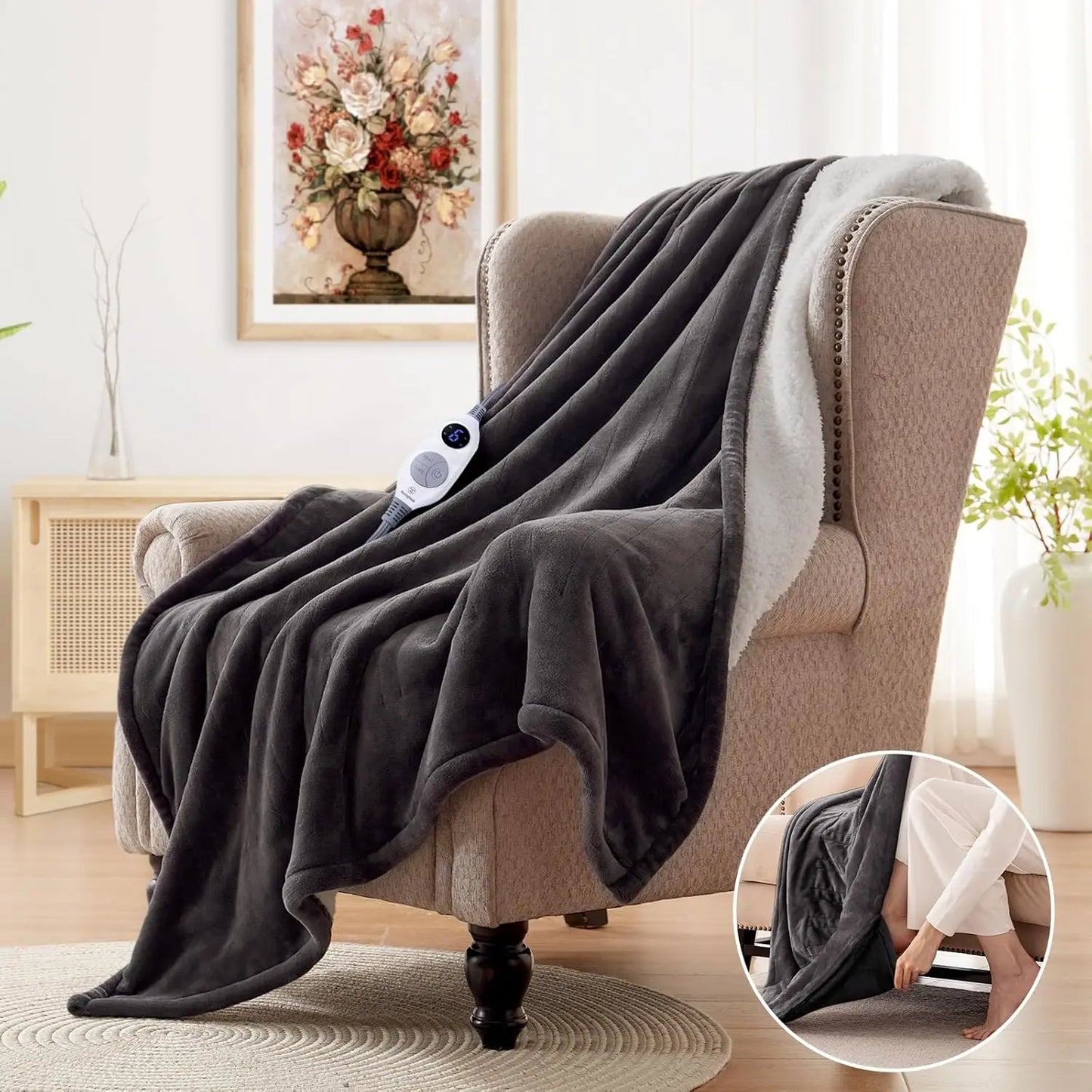 Westinghouse Ultra Soft Heated Blanket With Foot Pocket