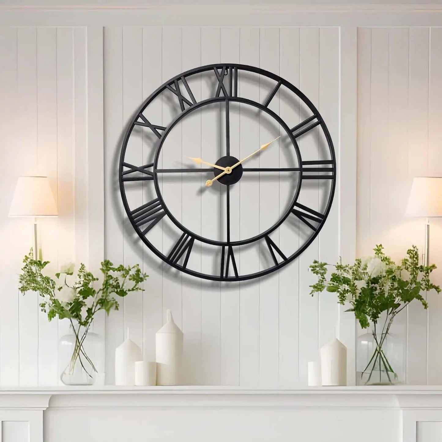 Numeral Metal Analog Wall Clock for Living Room and Bedroom